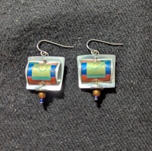 Singerman And Post Multi Contemporary Art Dangle Statement Earrings